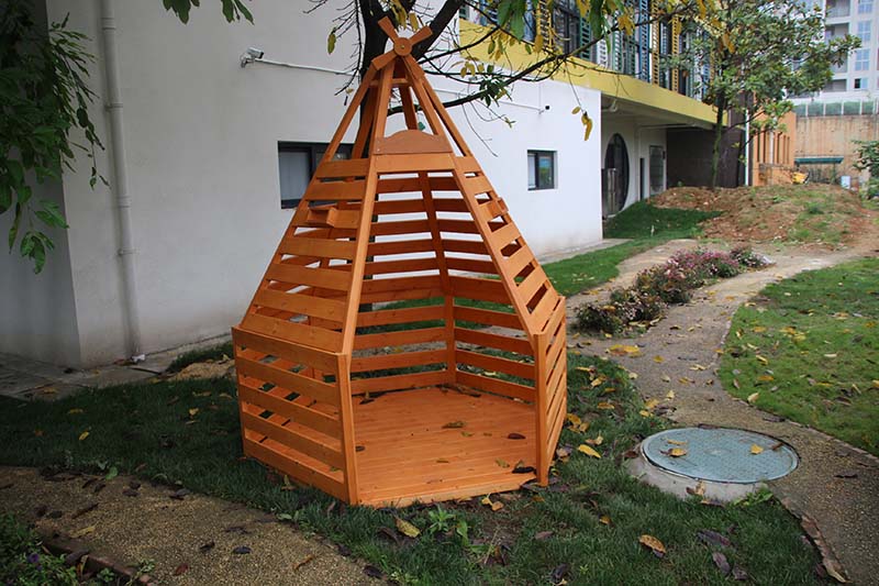 Ένα παιδικό παιδικό σπίτι με σκελετό από ξύλο πεύκου τέντα παιδικό παιδότοπο-5