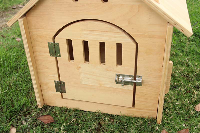 Rumah Anjing Kayu Luar Ruangan dengan Jendela Pintu Pet Log Kabin Kennel Tahan Cuaca Tahan Air dengan Atap Yang Bisa Dicopot Perabot Pet Omah kanggo Kewan Gedhe Sedheng Sedheng-3