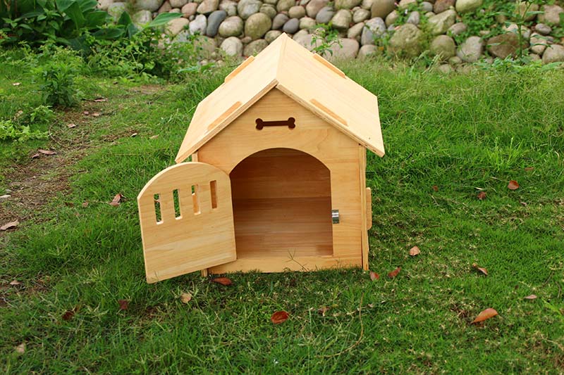 Dog House Injam Barra bil-Bieb Twieqi Pet Log Cabin Kennel Temp Reżistenti Waterproof b'Saqaf Rimovibbli Dar Pet Għamara għal Annimali Żgħar Medju Kbar-4