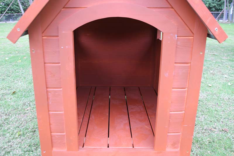 Фабрична OEM къща за кучета Дървена дървена колиба за домашни любимци на открито Развъдник Устойчив на атмосферни влияния Водоустойчив с врата-4