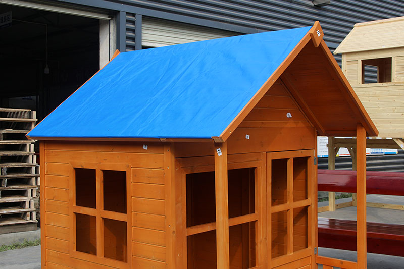 Детска къща Cubby House Playhouse с кална кухня външна дървена площадка (1)