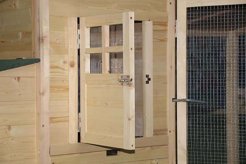 Υπαίθριο Ξύλινο κοτέτσι Κλουβί κατοικίδιων σπιτιών για μικρά ζώα με αδιάβροχη καλύβα οροφής με πόρτα αερισμού (4)