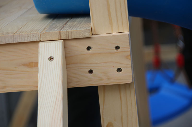 Дървена къщичка за игра на открито с червена детска площадка на открито Масивно дърво Canadian Hemlock, дървена пързалка за детска площадка (2)