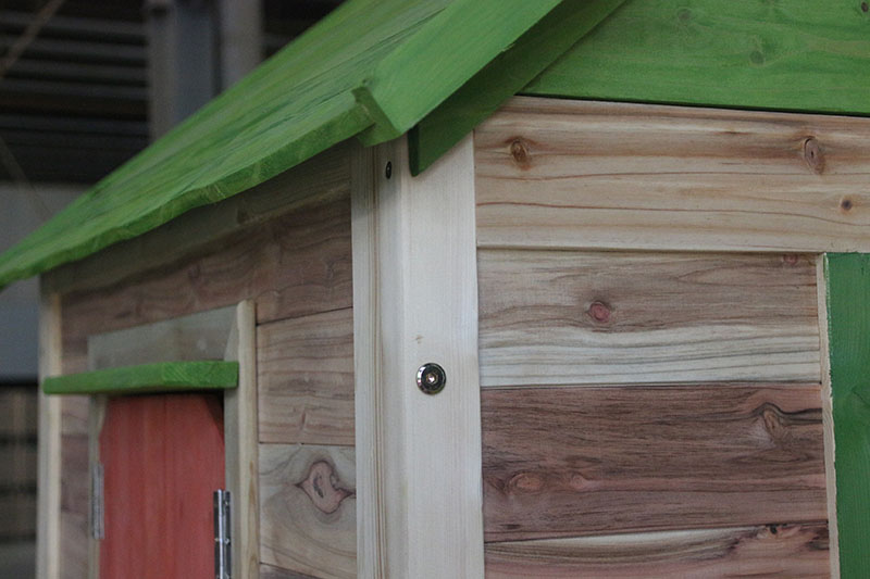 Дървена детска къщичка за игра на открито-5